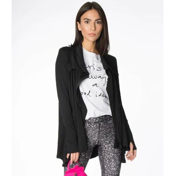 Terez Women's Black Zip-Up Drape Jacket M - Picture 14 of 14